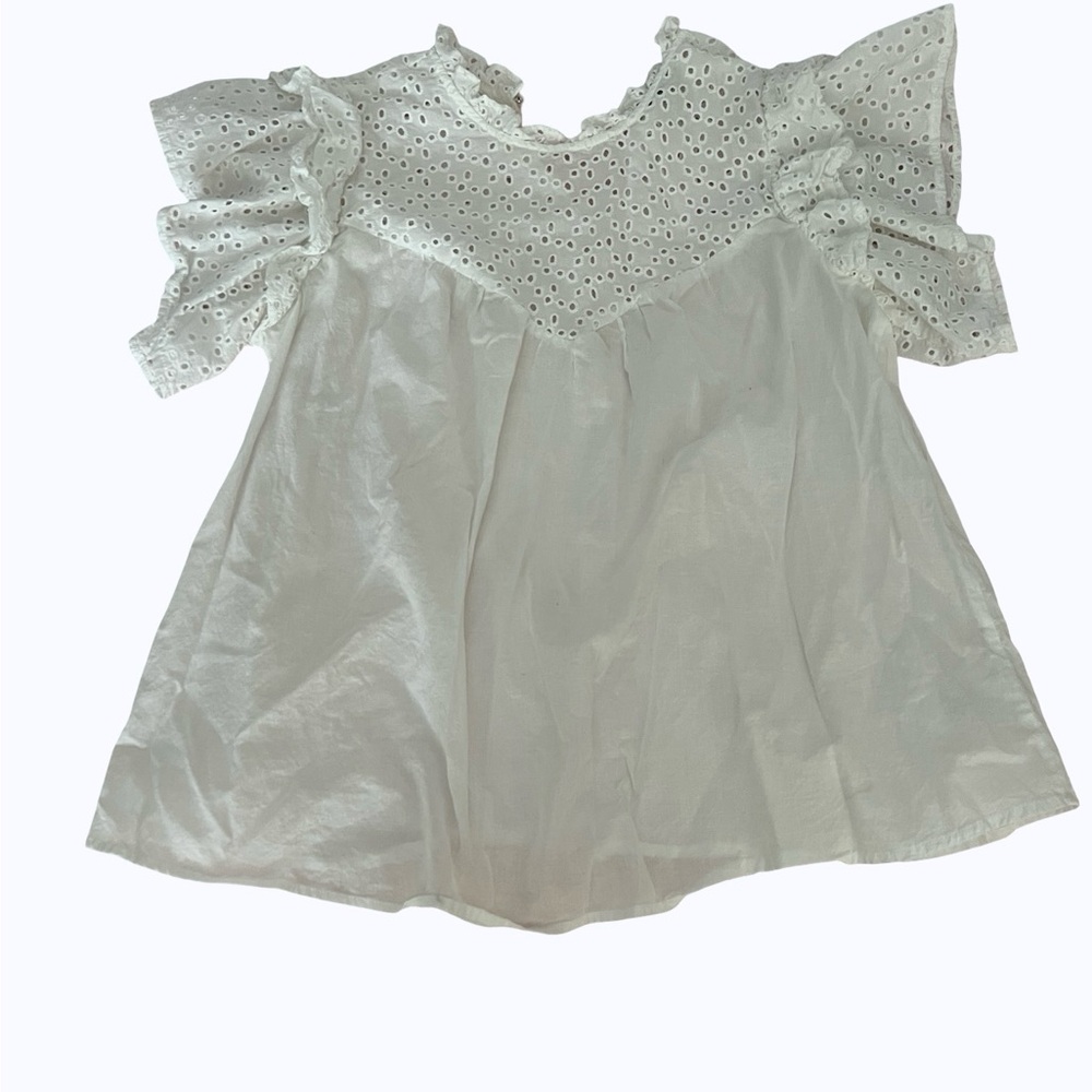 a new day Cream Eyelet Ruffle Dress